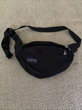 Jansport Black Waist Bag with Front Patch Logo